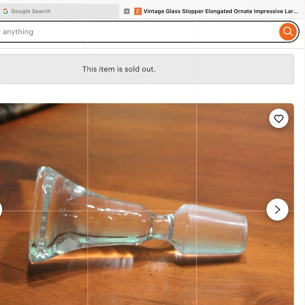 Vintage CRYSTAL Large Blue Bottle Stopper Art Glass Decanter  VNPLVC